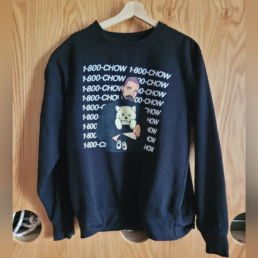 Dog Limited Drake Collaboration Pullover Black Crew Neck Sweater Unisex Size M